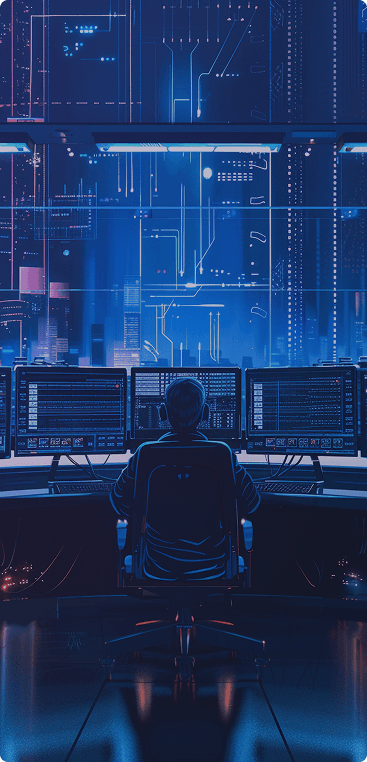 Developer with multiple monitors